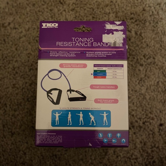 TKO Blue Toning Resistance Band Medium Resist NWT - Picture 3 of 4